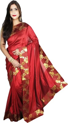 ANSHEE Self Design Bollywood Tussar Silk Saree(Maroon)