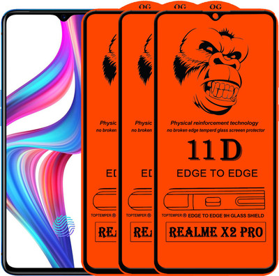 TOPTEMPER Edge To Edge Tempered Glass for Realme X2 Pro(Pack of 3)