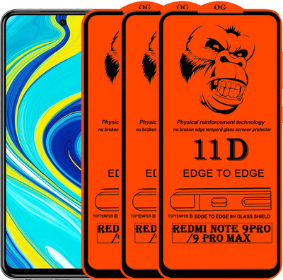 TOPTEMPER Edge To Edge Tempered Glass for REDMI NOTE 9 PRO MAX(Pack of 3)