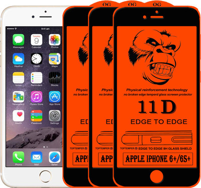 TOPTEMPER Edge To Edge Tempered Glass for Apple iPhone 6 Plus(Pack of 3)