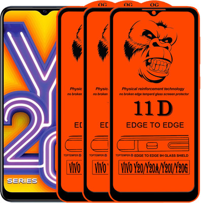 TOPTEMPER Edge To Edge Tempered Glass for VIVO Y20G(Pack of 3)