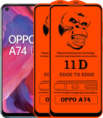 TOPTEMPER Edge To Edge Tempered Glass for OPPO A74(Pack of 2)