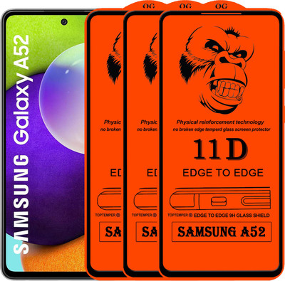 TOPTEMPER Edge To Edge Tempered Glass for SAMSUNG GALAXY A52(Pack of 3)