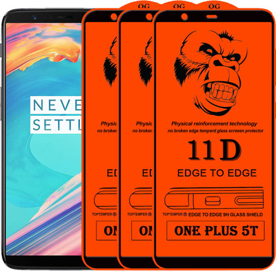 TOPTEMPER Edge To Edge Tempered Glass for OnePlus 5T(Pack of 3)