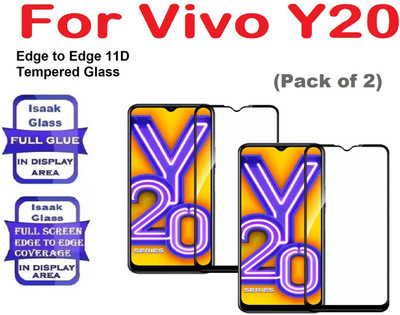 ISAAK Edge To Edge Tempered Glass for Vivo Y20(Pack of 2)