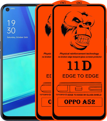 TOPTEMPER Edge To Edge Tempered Glass for OPPO A52(Pack of 2)