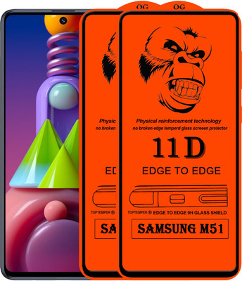 TOPTEMPER Edge To Edge Tempered Glass for SAMSUNG GALAXY M51(Pack of 2)