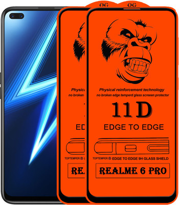 TOPTEMPER Edge To Edge Tempered Glass for REALME 6 PRO(Pack of 2)