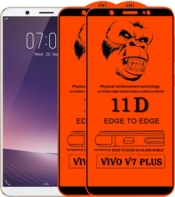 TOPTEMPER Edge To Edge Tempered Glass for VIVO V7 Plus(Pack of 2)