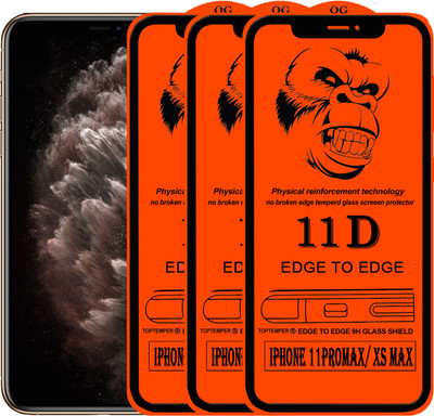 TOPTEMPER Edge To Edge Tempered Glass for Apple iPhone XS Max(Pack of 3)