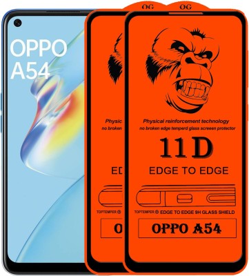 TOPTEMPER Edge To Edge Tempered Glass for OPPO A54(Pack of 2)