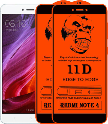 TOPTEMPER Edge To Edge Tempered Glass for Mi Redmi Note 4(Pack of 2)
