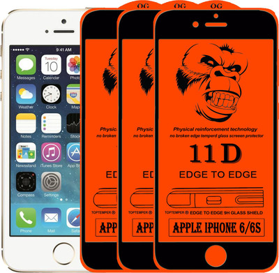 TOPTEMPER Edge To Edge Tempered Glass for Apple iPhone 6s(Pack of 3)