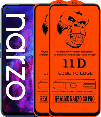 TOPTEMPER Edge To Edge Tempered Glass for REALME NARZO 30 PRO(Pack of 2)