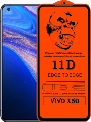 TOPTEMPER Edge To Edge Tempered Glass for VIVO X50(Pack of 1)