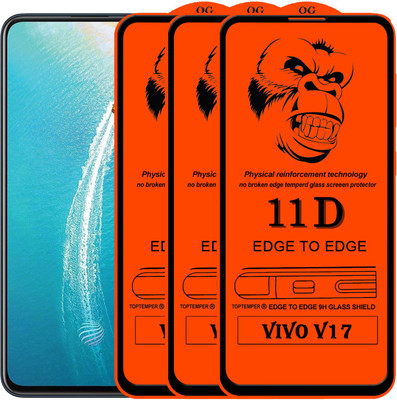 TOPTEMPER Edge To Edge Tempered Glass for VIVO V17(Pack of 3)