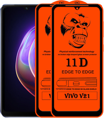 TOPTEMPER Edge To Edge Tempered Glass for VIVO V21(Pack of 2)