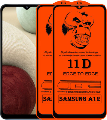 TOPTEMPER Edge To Edge Tempered Glass for SAMSUNG GALAXY A12(Pack of 2)