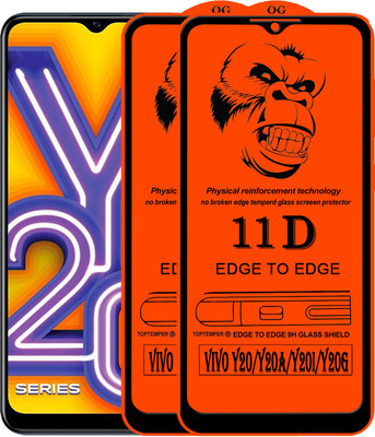 TOPTEMPER Edge To Edge Tempered Glass for VIVO Y20A(Pack of 2)