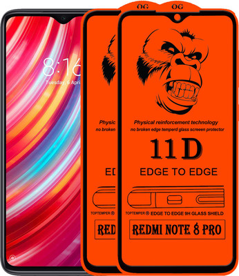 TOPTEMPER Edge To Edge Tempered Glass for REDMI NOTE 8 PRO(Pack of 2)