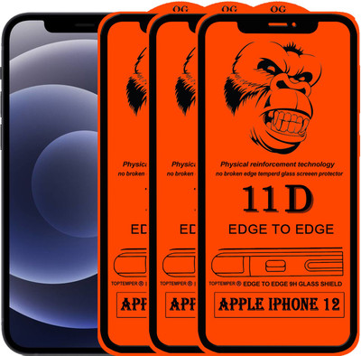 TOPTEMPER Edge To Edge Tempered Glass for APPLE IPHONE 12(Pack of 3)