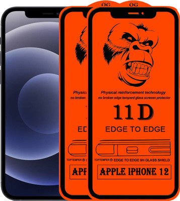 TOPTEMPER Edge To Edge Tempered Glass for APPLE IPHONE 12(Pack of 2)