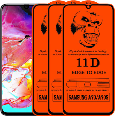 TOPTEMPER Edge To Edge Tempered Glass for SAMSUNG GALAXY A70S(Pack of 3)