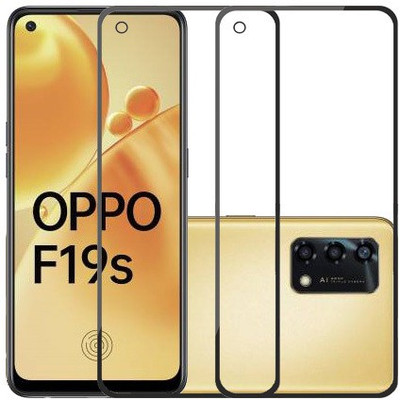 VIGHNAD Edge To Edge Tempered Glass for Oppo F19s(Pack of 2)