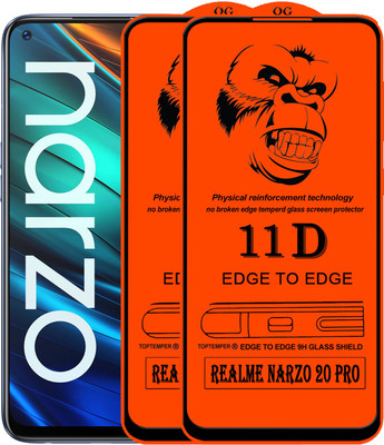 TOPTEMPER Edge To Edge Tempered Glass for REALME NARZO 20 PRO(Pack of 2)