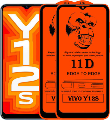 TOPTEMPER Edge To Edge Tempered Glass for VIVO Y12S(Pack of 2)