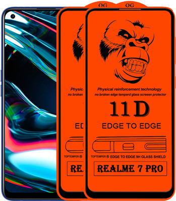 TOPTEMPER Edge To Edge Tempered Glass for REALME 7 PRO(Pack of 2)