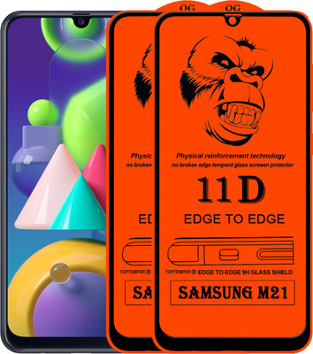 TOPTEMPER Edge To Edge Tempered Glass for SAMSUNG GALAXY M21(Pack of 2)
