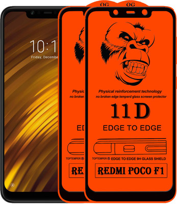 TOPTEMPER Edge To Edge Tempered Glass for POCO F1(Pack of 2)