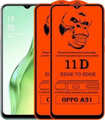 TOPTEMPER Edge To Edge Tempered Glass for OPPO A31(Pack of 2)