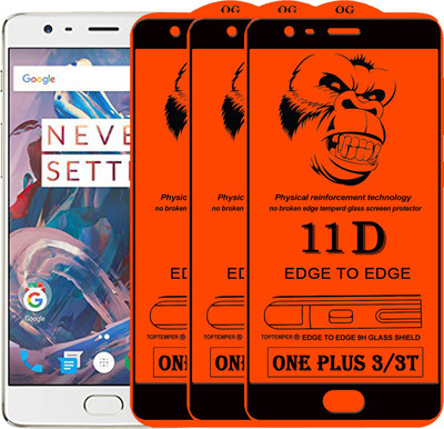 TOPTEMPER Edge To Edge Tempered Glass for OnePlus 3(Pack of 3)