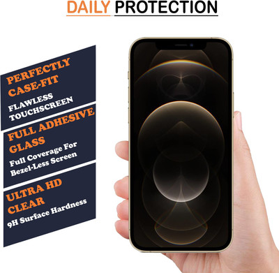 Laxdom Edge To Edge Tempered Glass for APPLE IPHONE 12 PRO(Pack of 4)