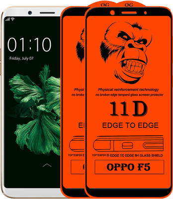 TOPTEMPER Edge To Edge Tempered Glass for Oppo F5(Pack of 2)