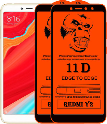 TOPTEMPER Edge To Edge Tempered Glass for Mi Redmi Y2, Mi Redmi S2(Pack of 2)