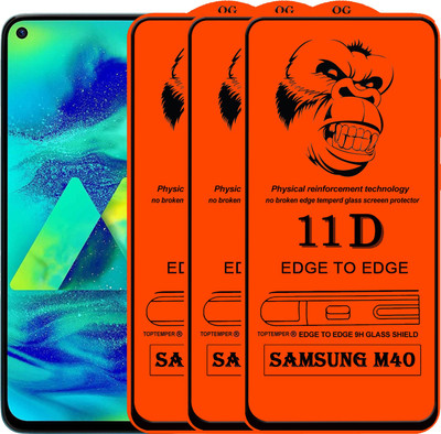 TOPTEMPER Edge To Edge Tempered Glass for SAMSUNG GALAXY M40(Pack of 3)