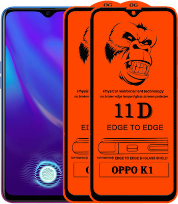 TOPTEMPER Edge To Edge Tempered Glass for OPPO K1(Pack of 2)