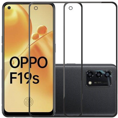 ECMERED Edge To Edge Tempered Glass for Oppo F19s(Pack of 2)