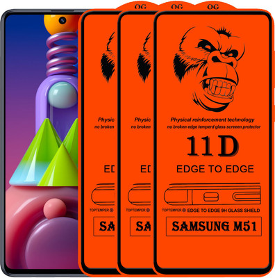 TOPTEMPER Edge To Edge Tempered Glass for SAMSUNG GALAXY M51(Pack of 3)