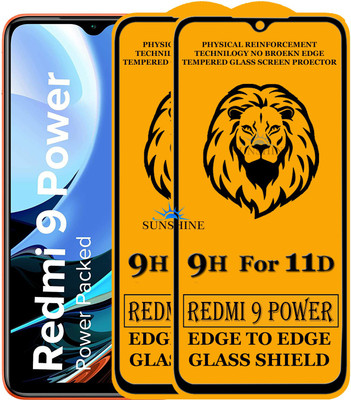 SUNSHINE Edge To Edge Tempered Glass for Mi Redmi 9 Power(Pack of 2)