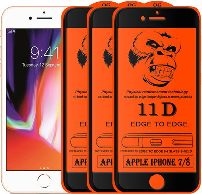 TOPTEMPER Edge To Edge Tempered Glass for APPLE IPHONE 8(Pack of 3)