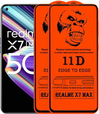 TOPTEMPER Edge To Edge Tempered Glass for REALME X7 MAX(Pack of 2)