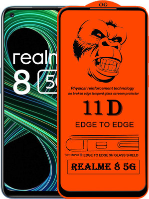 TOPTEMPER Edge To Edge Tempered Glass for REALME 8 5G(Pack of 1)