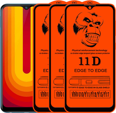 TOPTEMPER Edge To Edge Tempered Glass for VIVO Y17(Pack of 3)