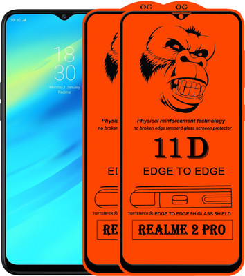 TOPTEMPER Edge To Edge Tempered Glass for Realme 2 Pro(Pack of 2)