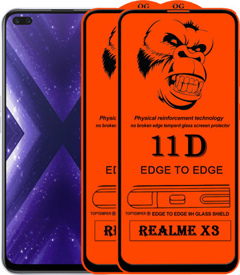 TOPTEMPER Edge To Edge Tempered Glass for REALME X3(Pack of 2)
