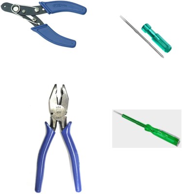pye 906 Pliers 155 mm 950 Wire Stripper 130 mm 576 2in1 Screw Driver 100 mm 701 Neon Bulb Tester Pack of 4 Hand Tool Kit (4 Tools) Standard Screwdriver Set(Pack of 4)